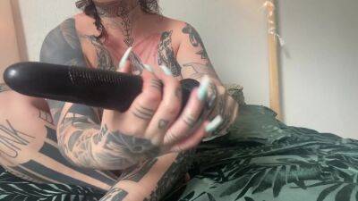 Tattooed British Girl Gives Herself A Huge Anal Toy Deep Fuck - hclips.com - Britain
