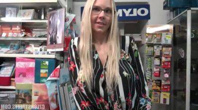 POV anal sex with nerdy blonde at the public store - big natural tits - sunporno.com