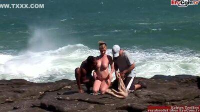 Busty Blonde Slut In An Interracial Outdoor Anal Threesome - upornia.com - Usa