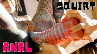 Goth Girl Anal Stretch with Dildo - Lesbian Tattooed Amateur - xxxfiles.com - Britain - Germany - Canada